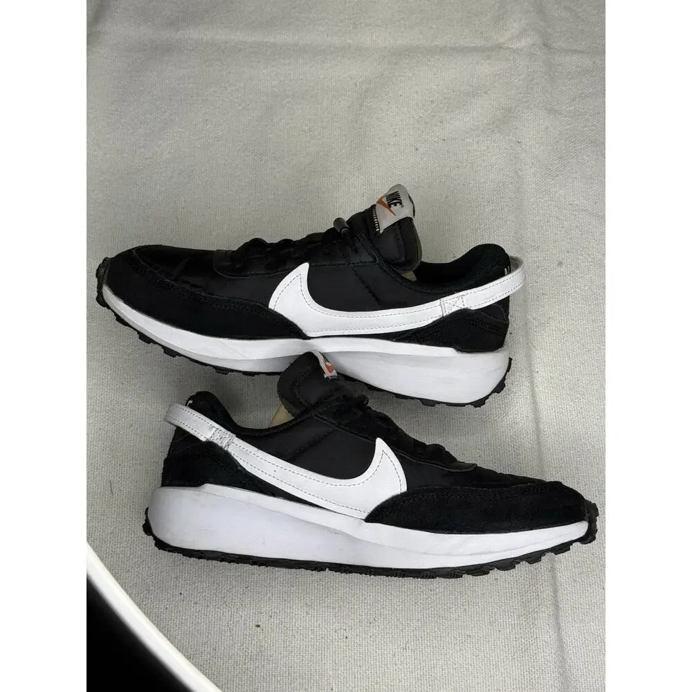 Nike Waffle Debut Black White Men's Size 7.5 Suede Running Sneakers